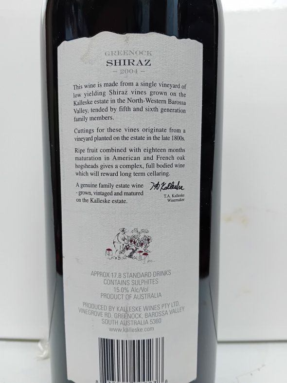 Kalleske Greenock Basket Pressed Shiraz magnum signed by chief wine maker & owner Troy Kalleske