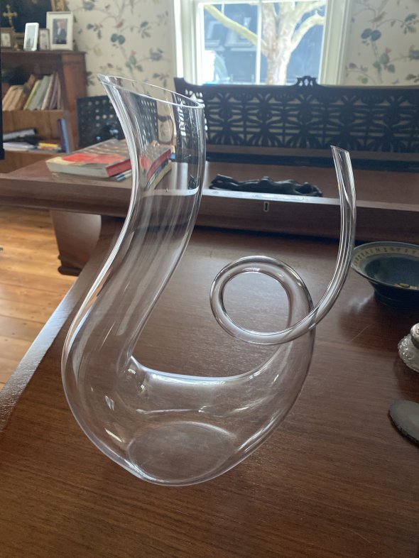 Hand blown glass decanter