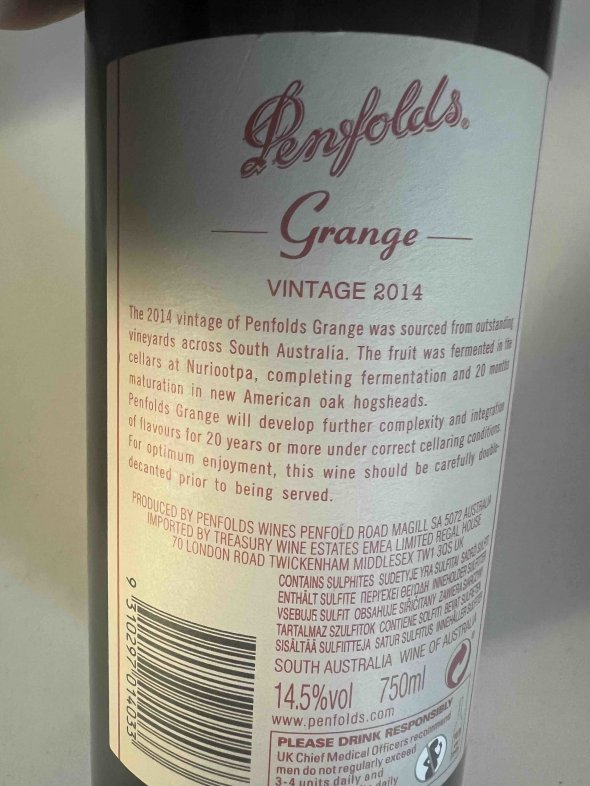 Penfolds, Grange, South Australia