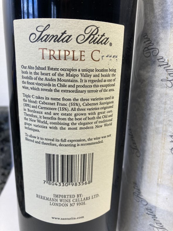 Santa Rita, Triple C, Maipo Valley