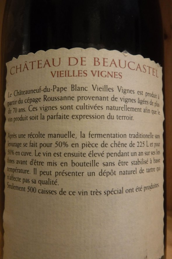 Chateau de Beaucastel Roussanne Vieilles Vignes, Chateauneuf-du-Pape