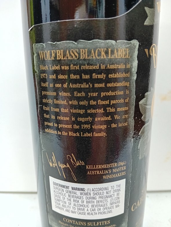Wolfblass Black Label 1995