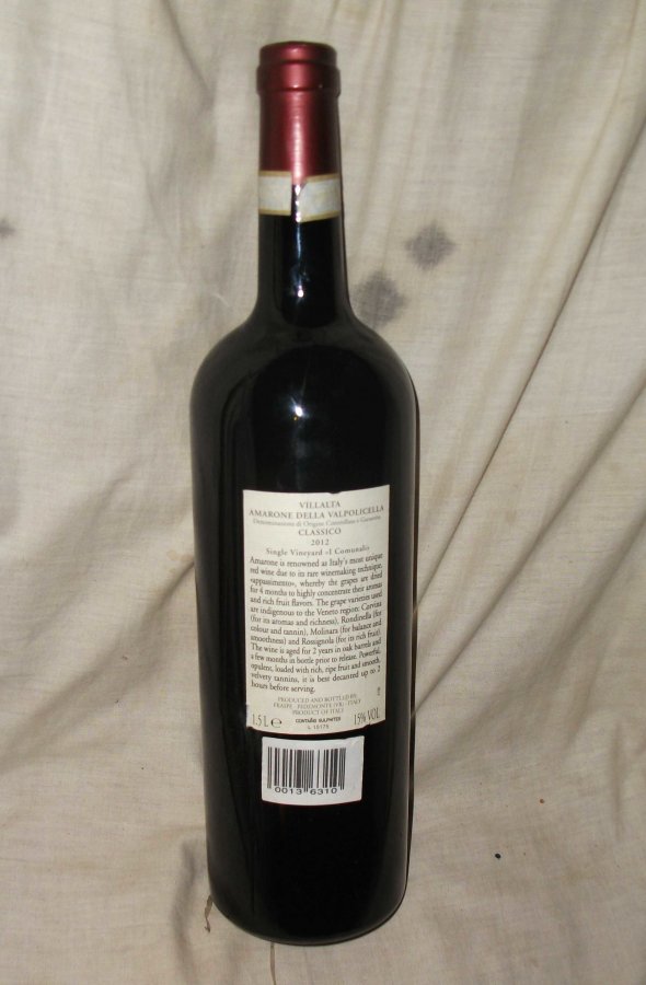 Villalta, Amarone Della Valpolicella. Classico 2012.  Single Vineyard. 1.5L.
