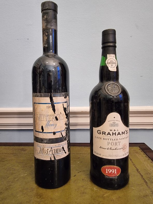 Mix port/sweet wine (2 bottles) Mas Amiel 1990 & Graham's Late Bottled Vintage Port 1991