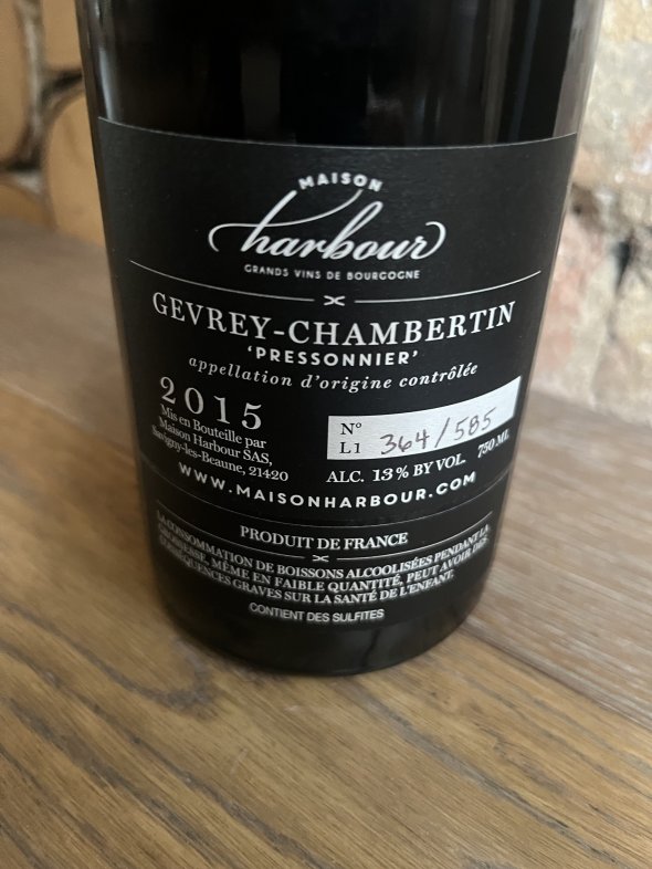 2015 Gevrey-Chambertin, Pressonnier, Maison Harbour