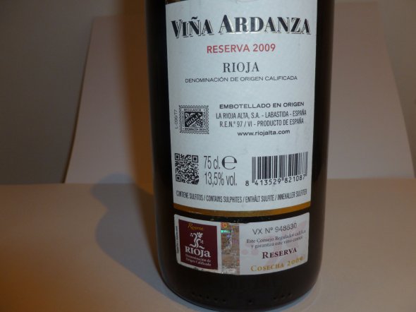 Rioja Alta, Vina Ardanza Reserva, Rioja