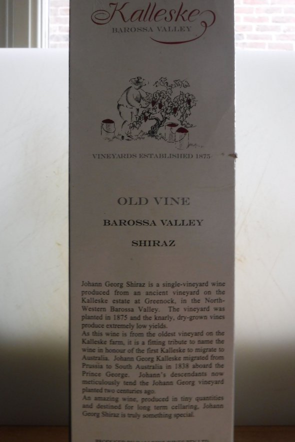 Kalleske, Johann Georg Old Vine Shiraz, Barossa Valley Australia