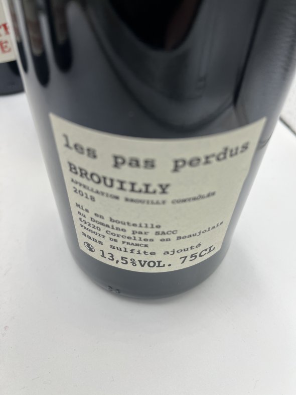 Brouilly, Chateau de Corcelles, Les Pas Perdus Zero Sulphite