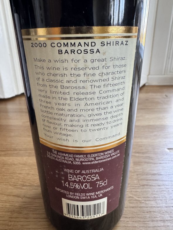 Elderton, Command Single Vineyard Shiraz, Barossa