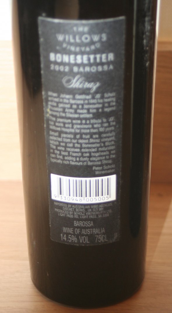 BONESETTER SHIRAZ 2002