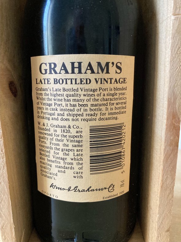Late bottled 1979 vintage Graham's port