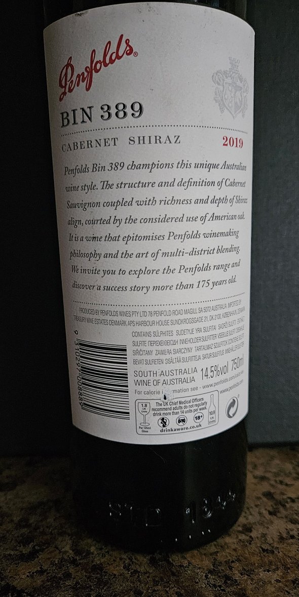 Penfolds, Bin 389 Cabernet Shiraz, South Australia