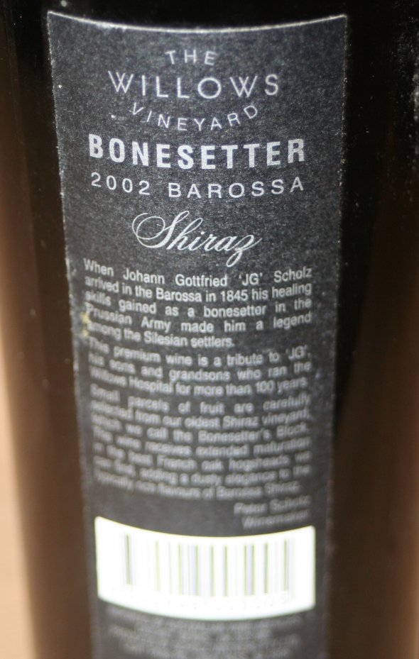 BONESETTER SHIRAZ 2002