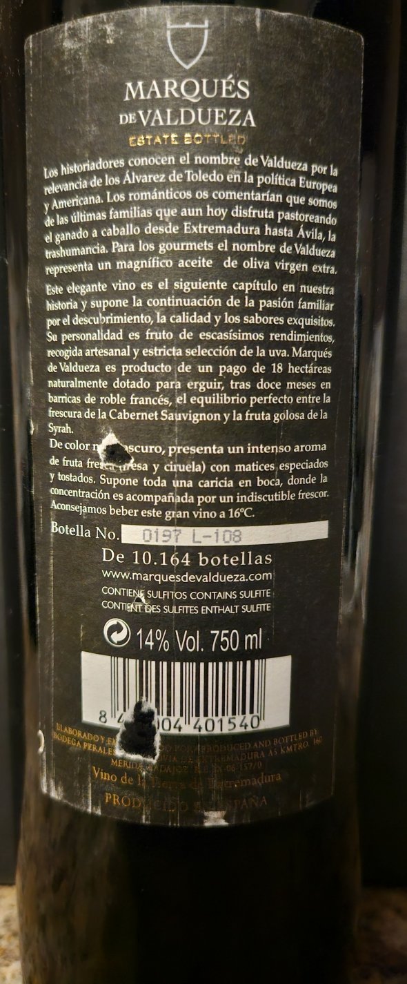 Marques de Valdueza, Gran Vino De Guarda