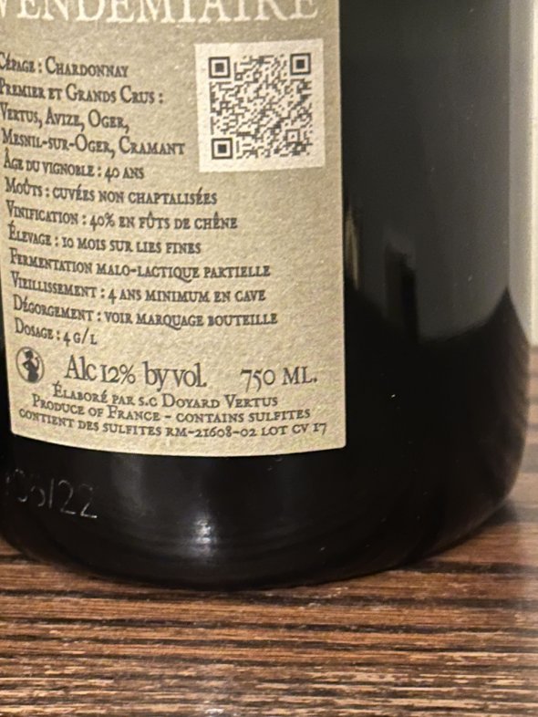 Doyard, Cuvee Vendemiaire Blanc de Blancs Brut NV Premier Cru