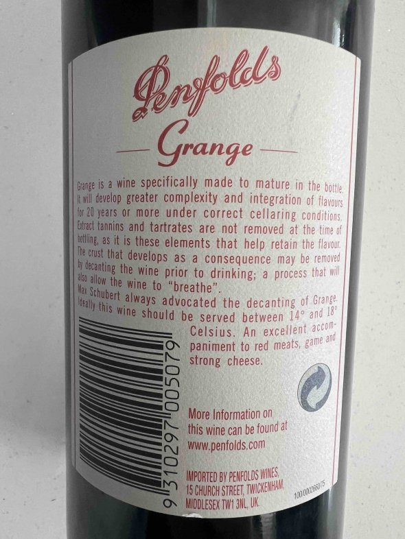 Penfolds, Grange, South Australia