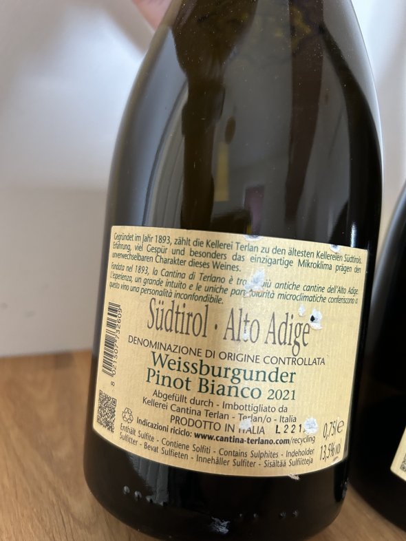 Cantina Terlan, Pinot Bianco, Alto Adige