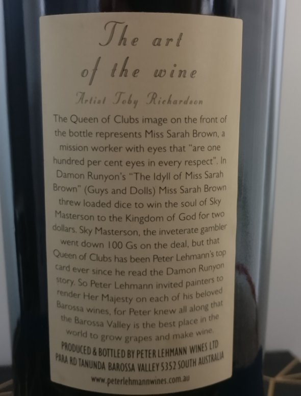 1999 Peter Lehmann The Barossa Shiraz