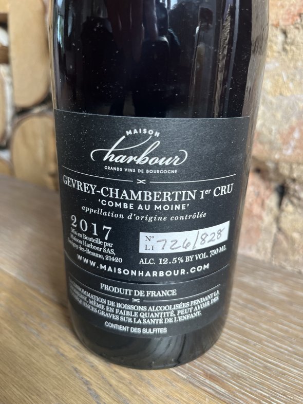 Maison Harbour, Gevrey-Chambertin Premier Cru, Combe au Moine