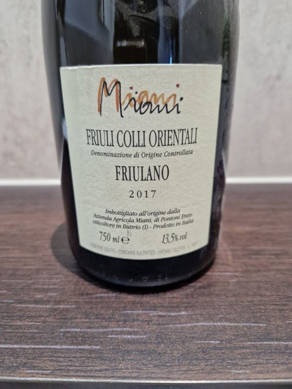 Miani, Friulano, Friuli Colli Orientali