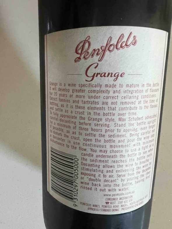 Penfolds, Grange, South Australia