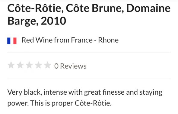 Gilles Barge, Cote Rotie, Brune
