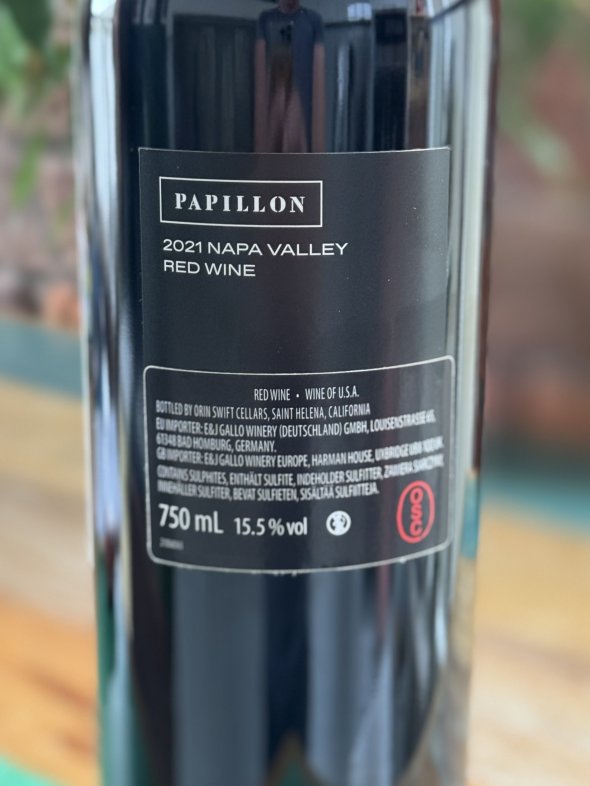 Orin Swift, Papillon, Napa Valley