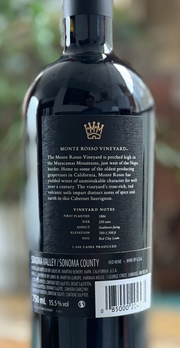 Louis Martini, Monte Rosso Vineyard Cabernet Sauvignon, Sonoma Valley