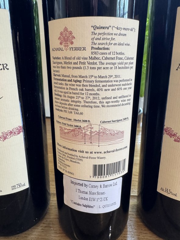 Achaval Ferrer, Quimera, Mendoza