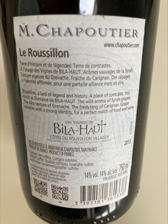 Domaine de Bila-Haut (M. Chapoutier), Cotes du Roussillon-Villages, l'Esquerda