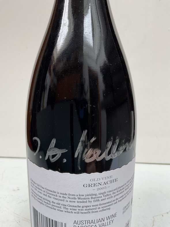 Kalleske Basket pressed Old Vine Barossa Valley Grenache, signed by chief winemaker & owner Troy Kalleske