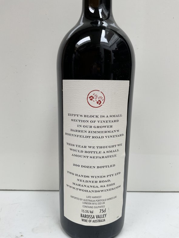 Two Hands, Zippy's Block Shiraz, Barossa Valley 96-98pts RP