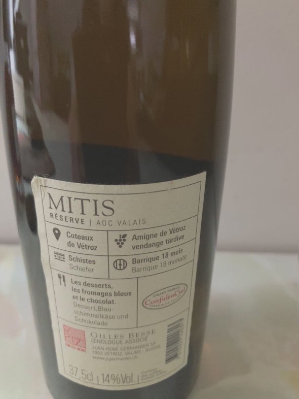 Mitis Amigne de V&eacute;troz RESERVE, Jean-Ren&eacute; Germanier