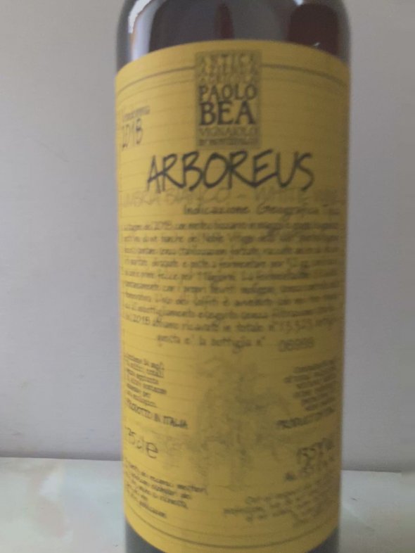  &ldquo;Arboreus&rdquo; Trebbiano Spoletino, Paolo Bea, Umbria