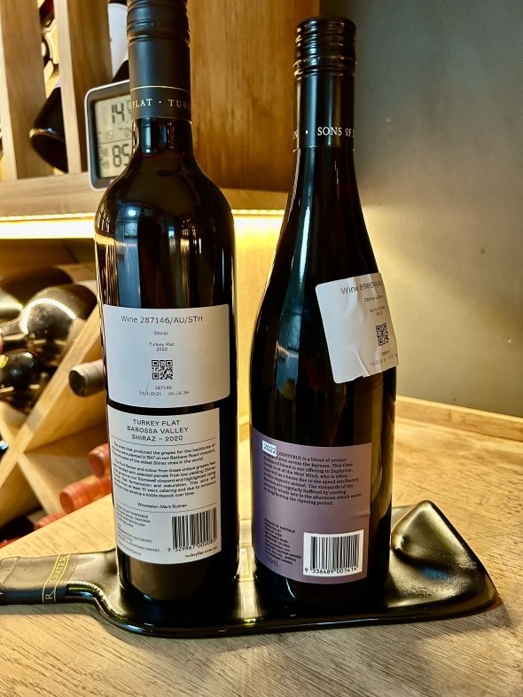 Two Barossa Valley Shiraz, Sons of Eden, Zephyrus 2022 and Turkey Flat 2020