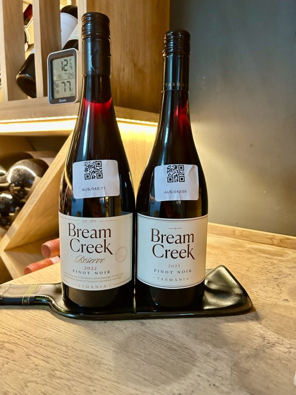 Two Award Winning Tasmanian Pinot Noirs, Bream Creek Reserve 2022 and Bream Creek