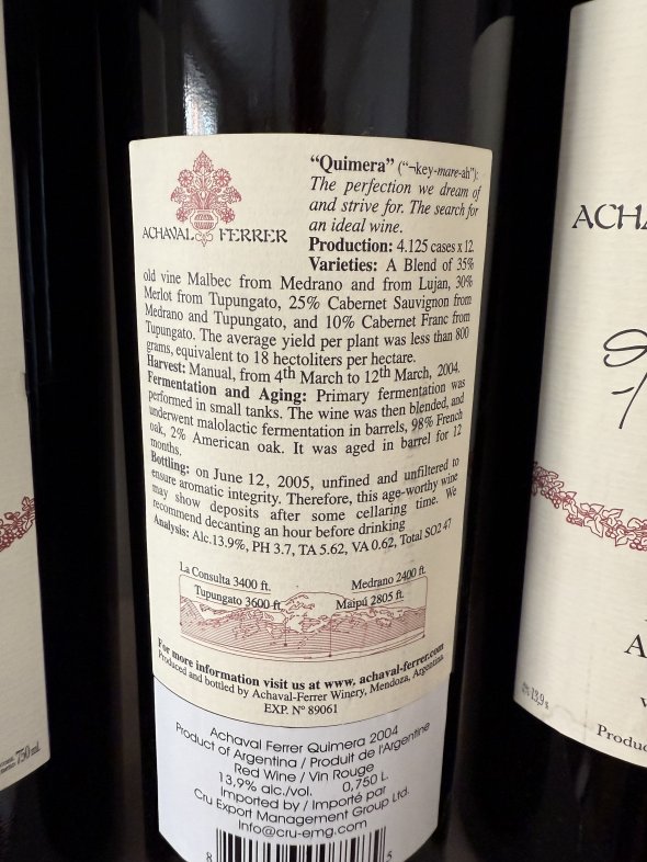 Achaval Ferrer, Quimera, Mendoza