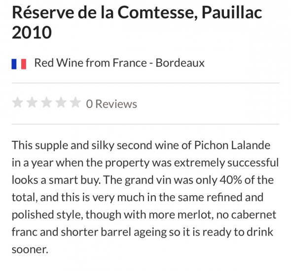 Pichon Comtesse Reserve, Pauillac