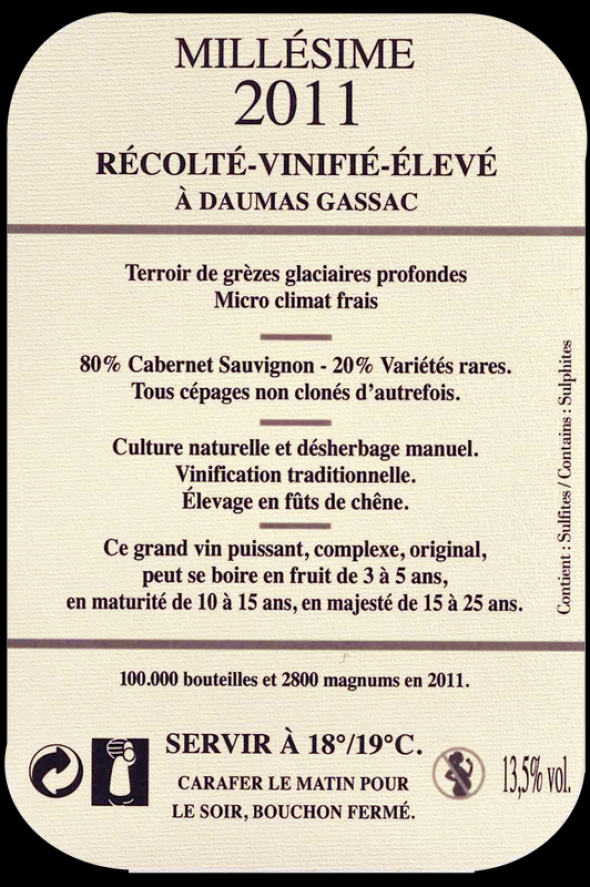 2011 Mas de Daumas Gassac