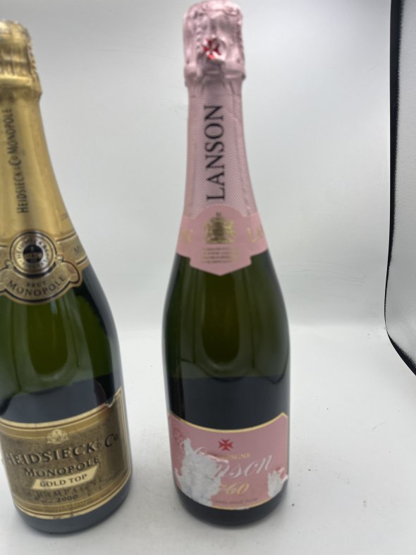 Heidsieck, Monopole Gold Top 2000 & Lanson Pink Label Rose 2 Bots