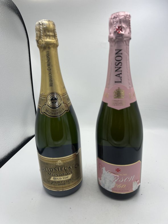 Heidsieck, Monopole Gold Top 2000 & Lanson Pink Label Rose 2 Bots