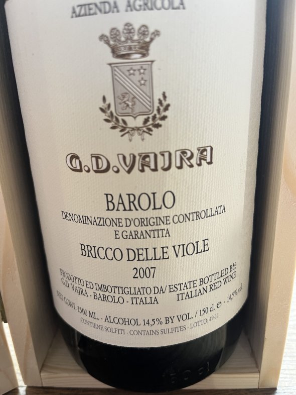 2007 G.D. Vajra Barolo Bricco delle Viole  MAGNUM OWC
