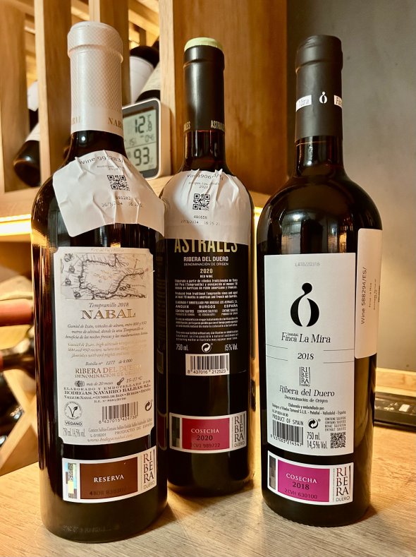 Three Ribera del Duero - Nabal Reserva 2018, Astrales 2020, Tamaral Finca La Mira