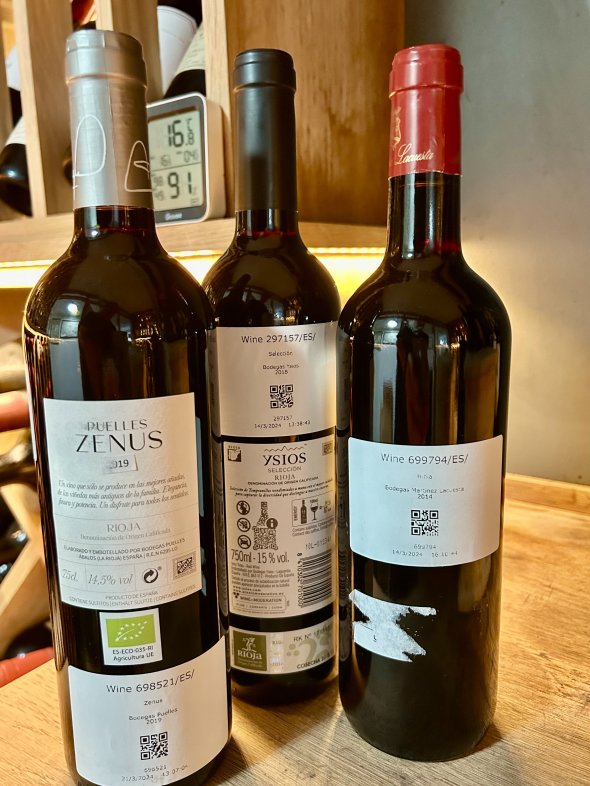 Three Rioja - Ysios 2018, Martinez Lacuesta Hinia 2014, Puelles Zenus 