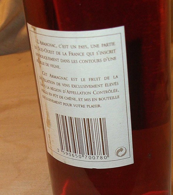 1978 Bas Armagnac, Baron de Lustrac.  