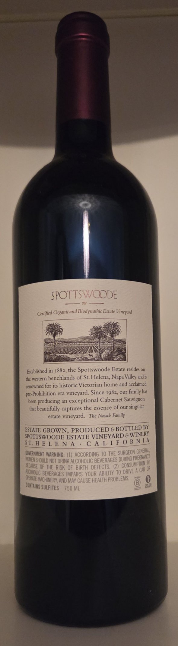 Spottswoode, Cabernet Sauvignon, St. Helena