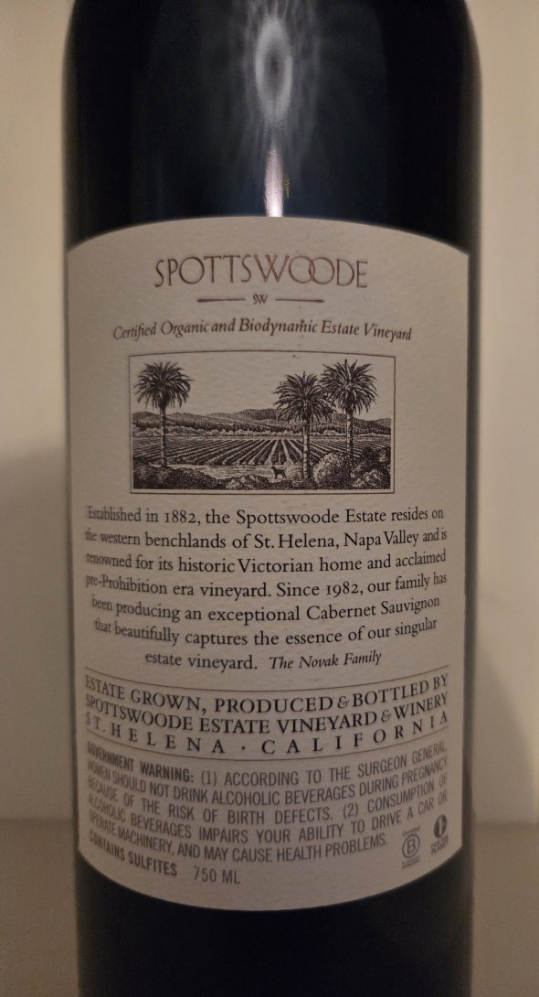 Spottswoode, Cabernet Sauvignon, St. Helena