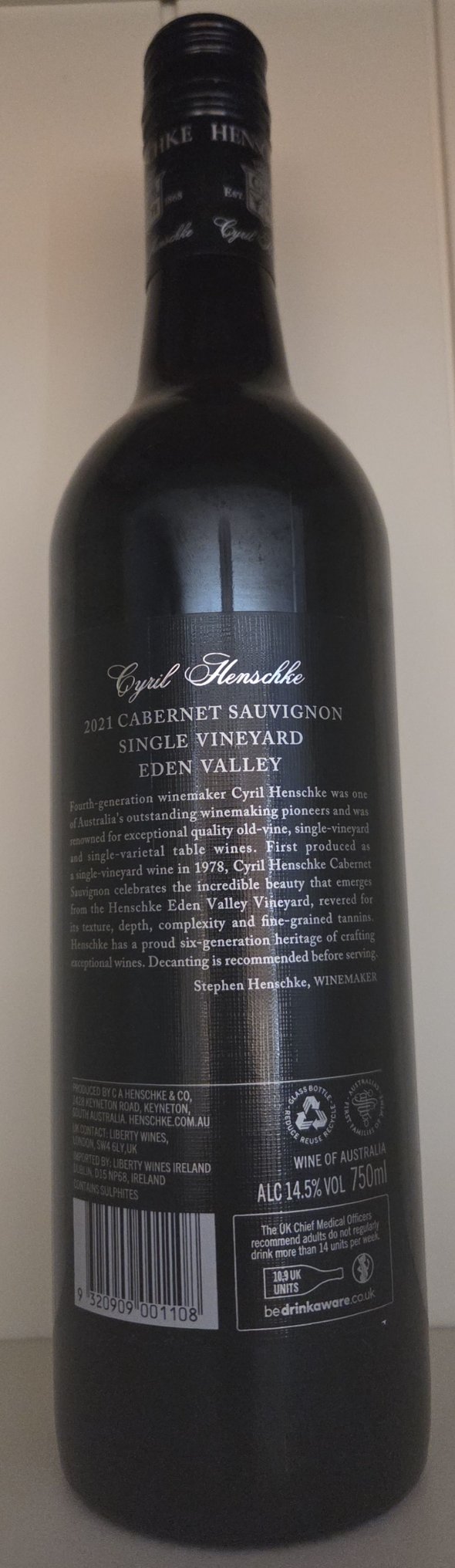 Henschke, Cyril Henschke Cabernet Sauvignon, Eden Valley