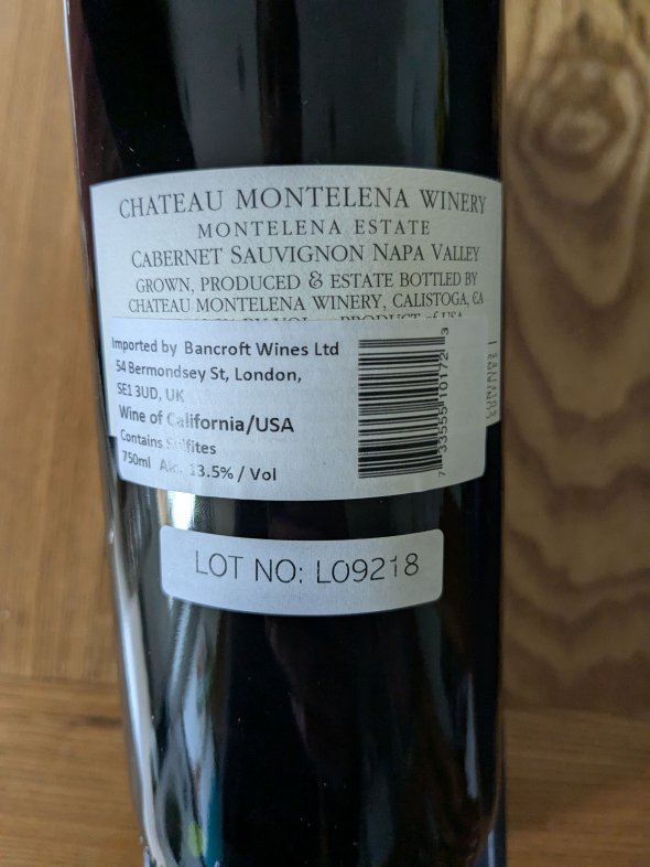 Montelena, Estate Cabernet Sauvignon, Napa Valley