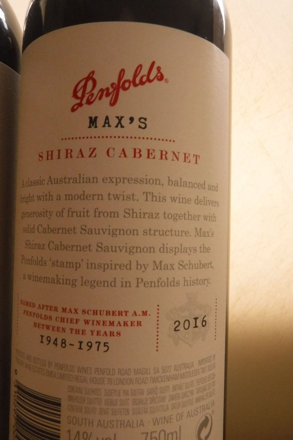 Penfolds, Max's Shiraz Cabernet, South Australia